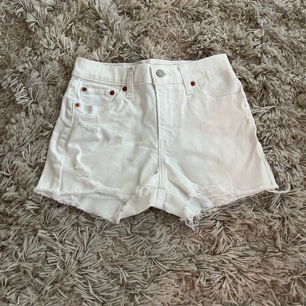 Levi's White Jean Shorts